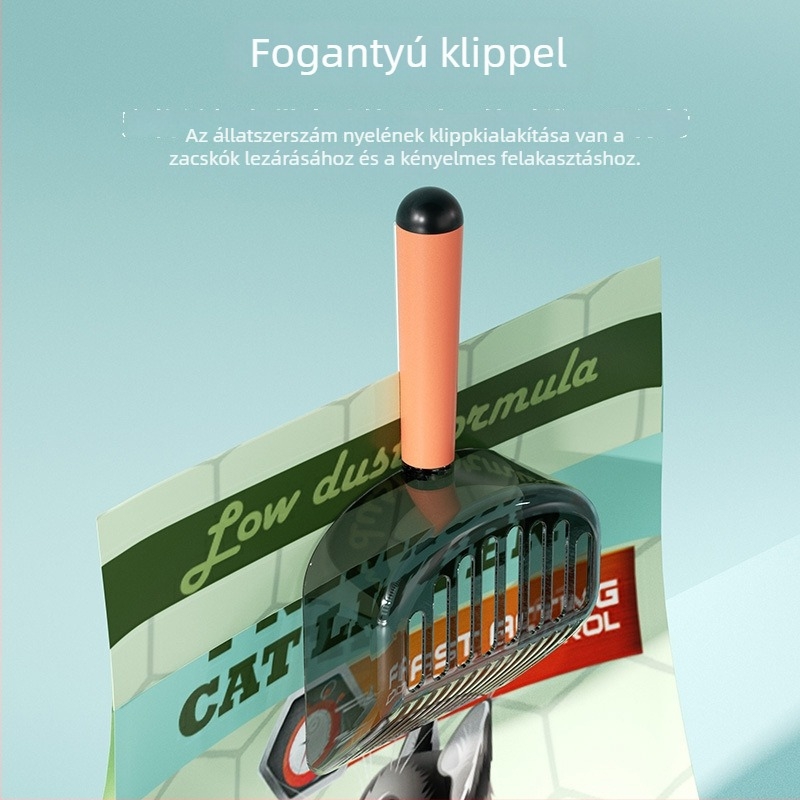 Extra-nagy műanyag macskaalom-kanál, tisztító eszköz háziállatürülékhez