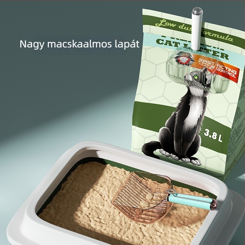 Extra-nagy műanyag macskaalom-kanál, tisztító eszköz háziállatürülékhez