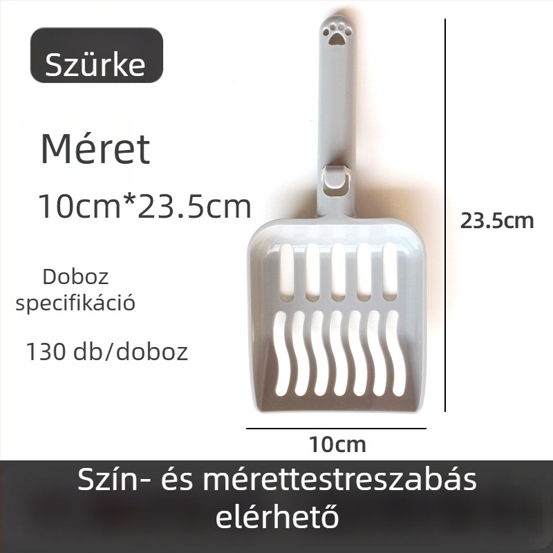 Nagy méretű vastag műanyag macskaalom-lapát a macskaalom tisztításához