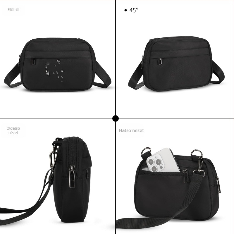 Lulu női crossbody és öv táska állítható, levehető vállpánttal, vízálló poliészter, zárókapcsolat cipzárral, belső zseb a telefonhoz és ID-hoz, mindennapi stílus logóval