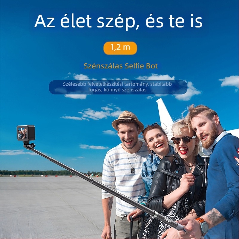 Telesin karbon szálas selfie bot GP-MNP-002 univerzális akciókamera-hoz (Csomag: 1× selfie bot)