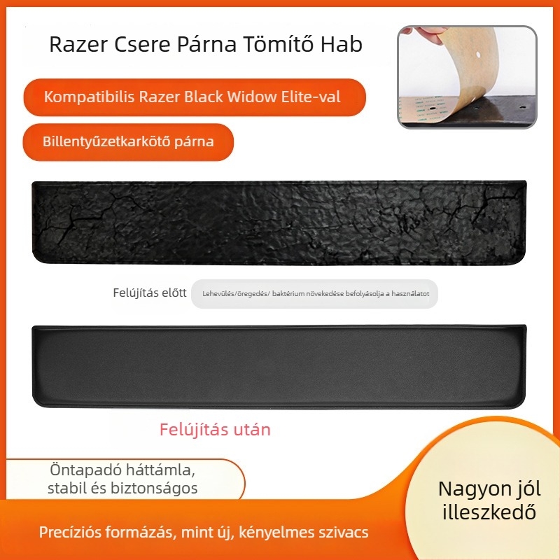 Razer Black Widow Spider Elite Edition billentyűzet csukló alátét – bőr, játékhoz, 104 billentyű, könnyen tisztítható