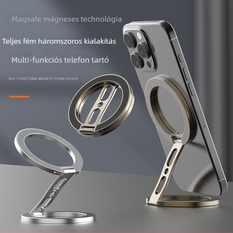 Q14 Kettős mágneses telefon-tartó – cinkötvözet, kreatív dizájn