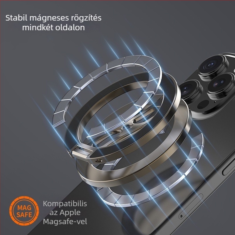 Q14 Kettős mágneses telefon-tartó – cinkötvözet, kreatív dizájn