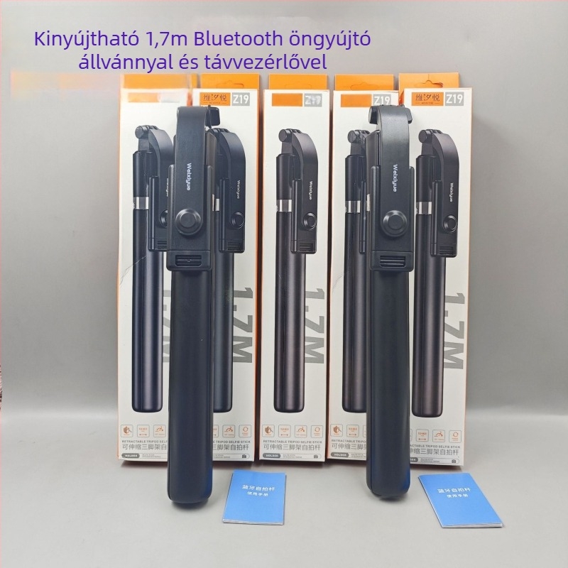 Antivibrációs selfie kar – 7 szakasz, 360° padlóra forgó állvány, rozsdamentes acél, Bluetooth, univerzális kompatibilitás, max. 2 kg terhelés