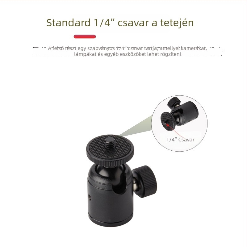 Élő közvetítésre szánt állványfej, alumíniumötvözet, modell K-18, teherbírás 2–5 kg