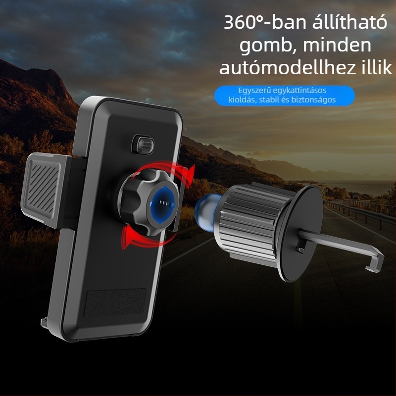 CA-01 autóventilációs telefonállvány, ABS és szilikon gél, univerzális, magáncímke testreszabására
