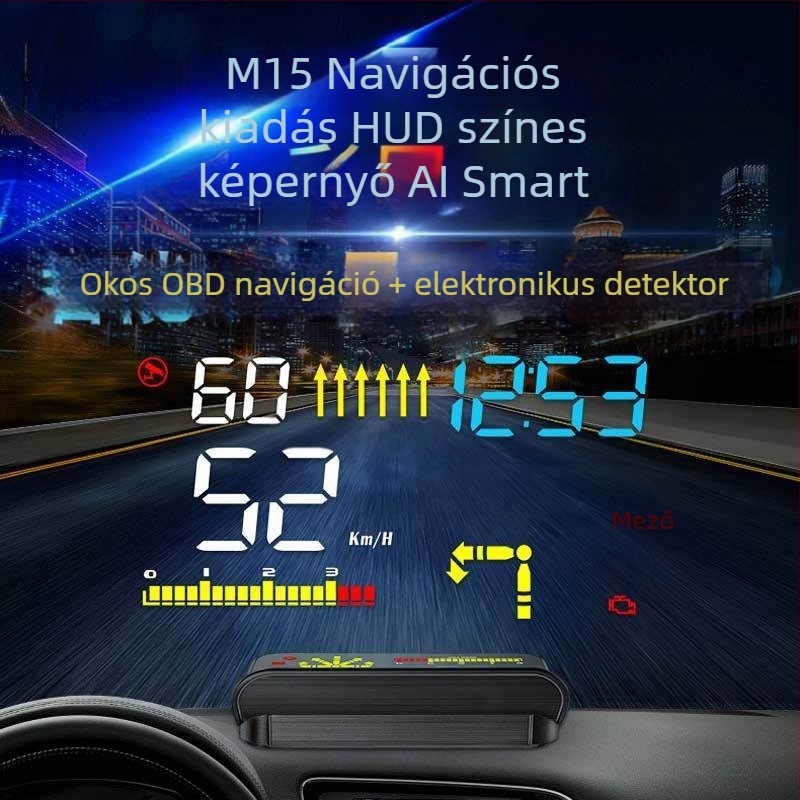 Univerzális autó HUD HD OBD kijelző, lebegő projektor-kijelző, vezeték nélküli Bluetooth mikrofon
