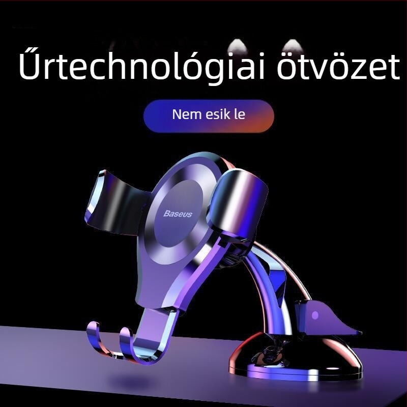 Autótelefon-tartó vákuumos rögzítéssel és gravitációs tartóval – univerzális navigációs tartó középkonzolhoz