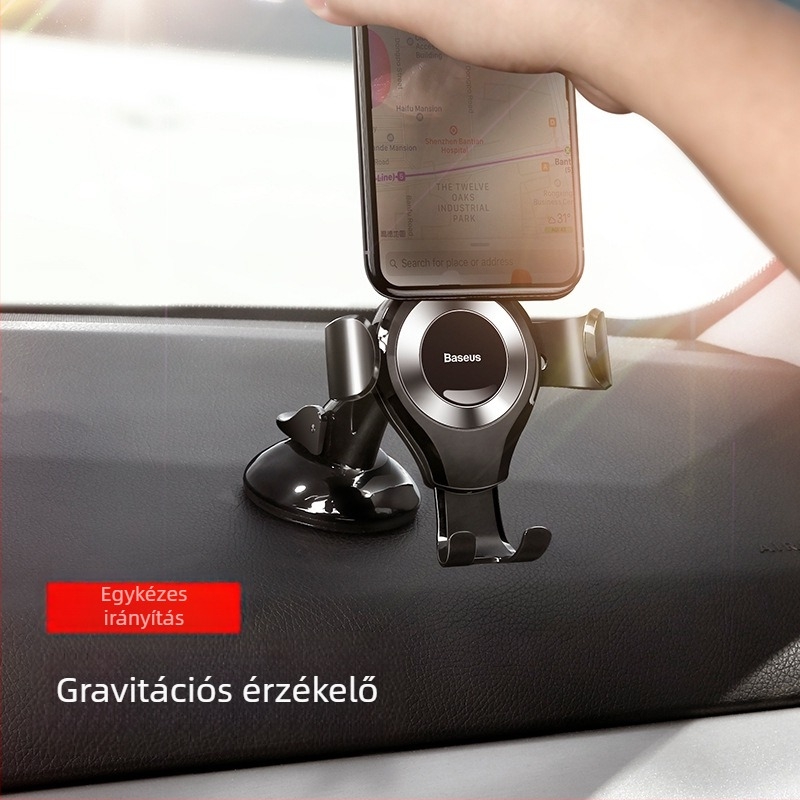 Autótelefon-tartó vákuumos rögzítéssel és gravitációs tartóval – univerzális navigációs tartó középkonzolhoz