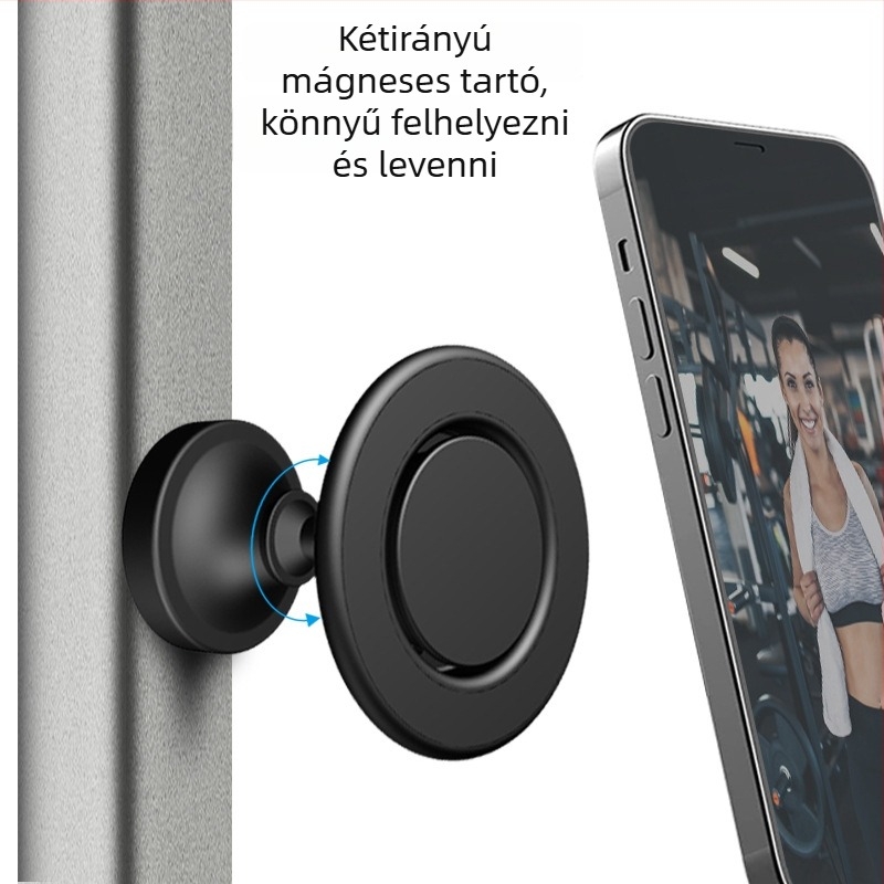 Lazy stand autós telefon-tartó alumíniumötvözetből, 3M ragasztó, 360° forgás