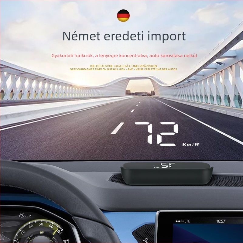 Autó HUD Head-Up Display OBD többfunkciós, sebesség és vízhőmérséklet, üvegprojekció, HD minőség