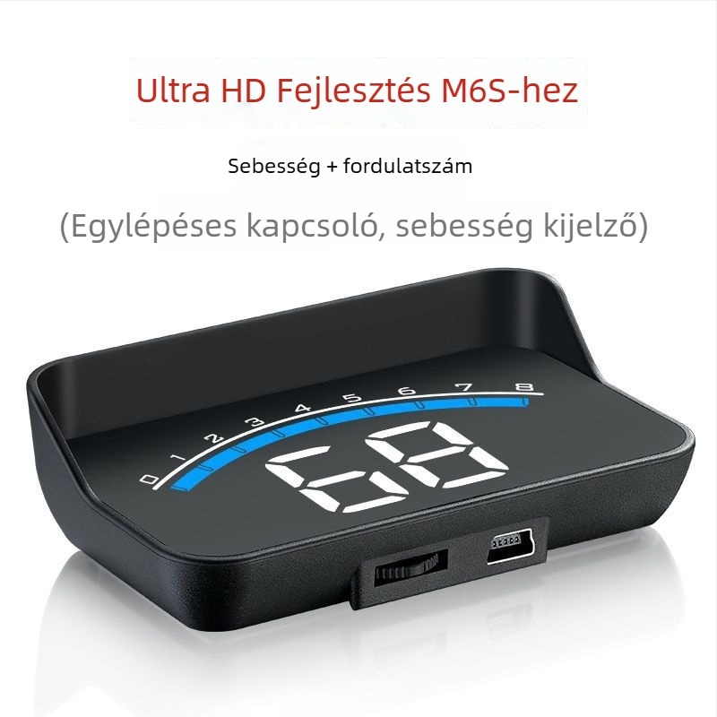 Autó HUD Head-Up Display OBD többfunkciós, sebesség és vízhőmérséklet, üvegprojekció, HD minőség