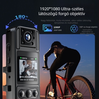 Webkamera MC82 2MP érzékelővel, 1,3 hüvelykes LCD kijelző, TF-kártya tárhely, ABS ház, 8 órás üzemidő