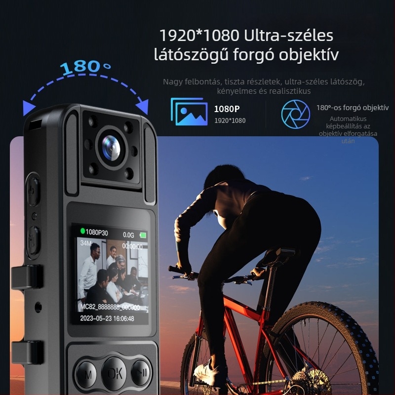 Webkamera MC82 2MP érzékelővel, 1,3 hüvelykes LCD kijelző, TF-kártya tárhely, ABS ház, 8 órás üzemidő