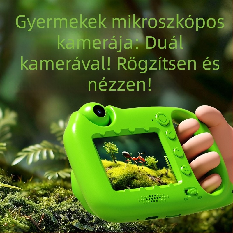 Green Horse Q4 Gyerekek Kézi Mikroszkópos Kamera — 40MP+, 2.0 hüvelykes LCD, TF-kártya, Videó és fénykép