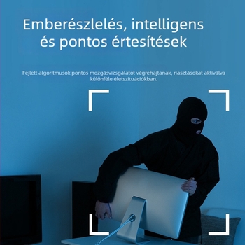 Otthoni biztonsági kamera HD éjjellátással, vezeték nélküli Wi‑Fi, kétirányú hang, TF-kártya tárolás, távoli megfigyelés