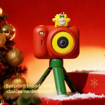 Gyermekek digitális kamera A6: 1–5 MP szenzor, memóriakártya-támogatás, 3–5 órás üzemidő, játék mód, fotó matricák és videófelvétel