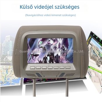 Autófejtámla monitor LCD kijelzővel, AV1/AV2 bemenetek, 800×480 felbontás, modell YL-733