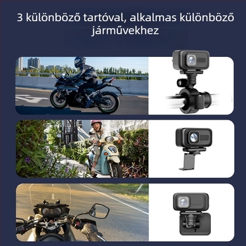 MT100 Hordozható fedélzeti kamera motorkerékpárokhoz és elektromos járművekhez, 2K akciókamera, TF-kártya tárhely, ABS ház, 90 g