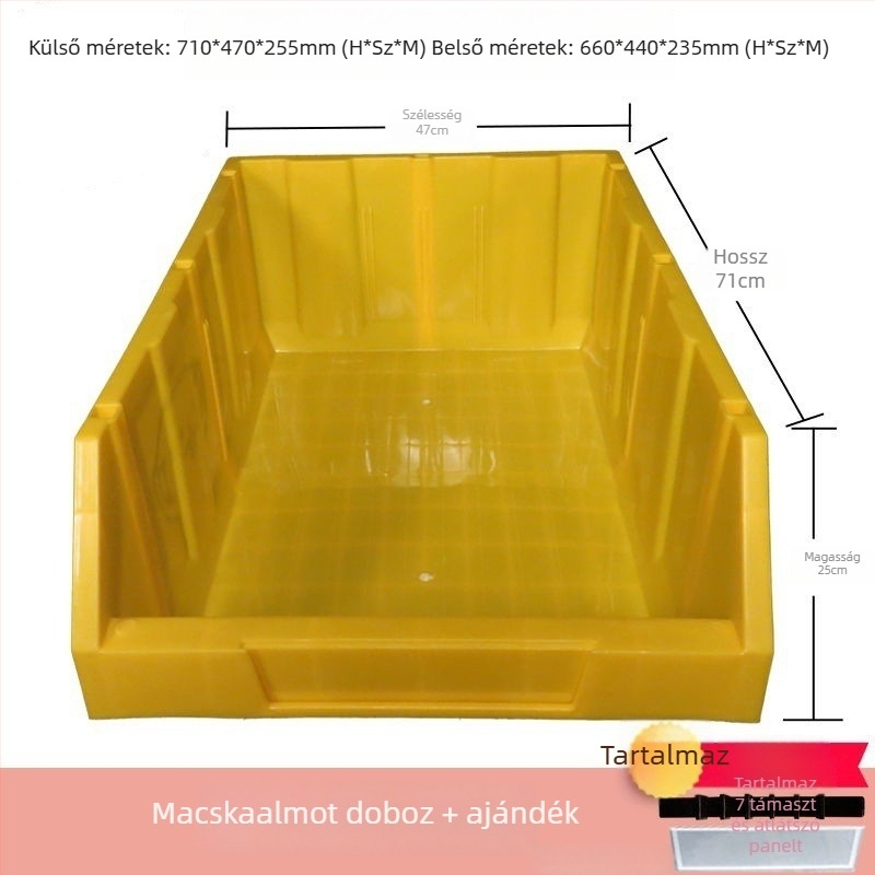 Extra nagy macskaalom-tál, magasított és vastított falakkal, fröccsenés elleni nyílással, nyitott ferde szájú rekesz, macska- és kutyaszerszám tároló