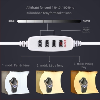 Puluz Fat Cow Pu5030 Kisméretű fotóstúdió PVC LED gyűrűfény, 0.7 kg (Márka: Puluz/Fat Cow, Modell Pu5030, Anyag: PVC, Tömeg: 0.7 kg)