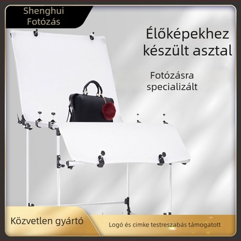 Alumíniumötvözetből készült still life fotóasztal, összecsukható, hordozható, 4 kg, termékfotózáshoz