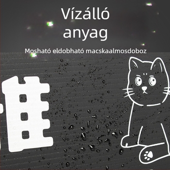 Összecsukható, egyszer használatos macskaalom-tál kültéri használatra, vízálló, extra nagy, utazáshoz hordozható