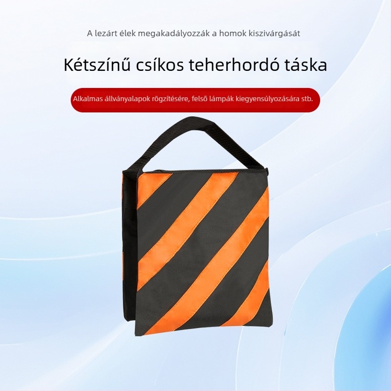 Fotózáshoz készült súlyozó homokzsákok, vastag kétoldalas csíkos vászonhomokzsákok, C-alakú lábsúlyzsákok, kiegyensúlyozó homokzsákok