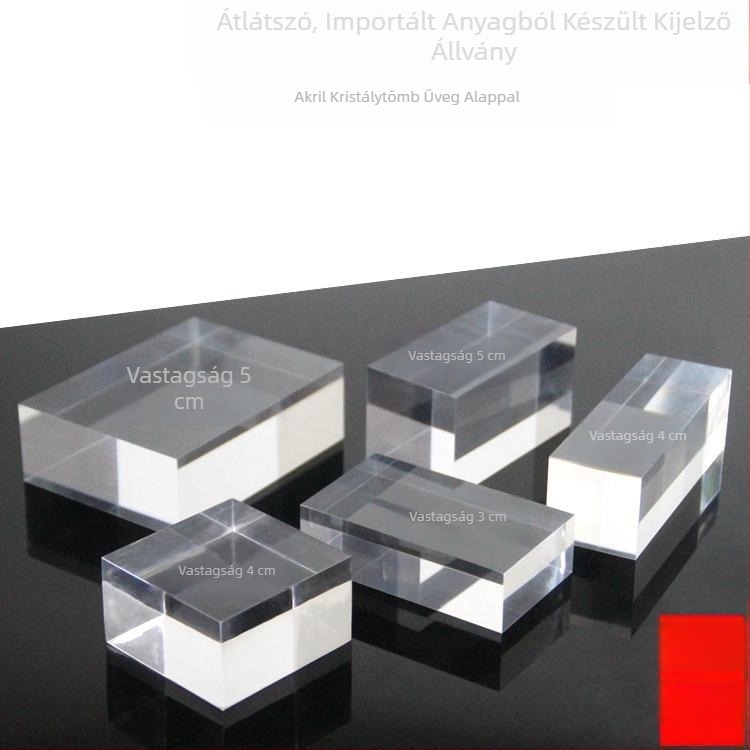 Kristályüvegből készült négyzet alakú kiállítóállvány ékszerek, kozmetikumok és porcelán dísztárgyak számára