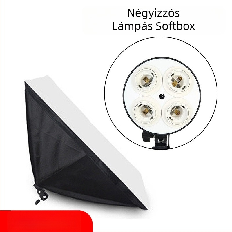 Delong DL210410 Lágy fény doboz fotózáshoz, négy lámpa, reflektív anyag