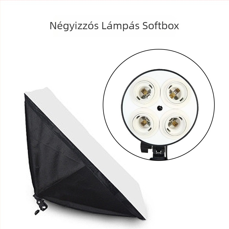 Delong DL210410 Lágy fény doboz fotózáshoz, négy lámpa, reflektív anyag