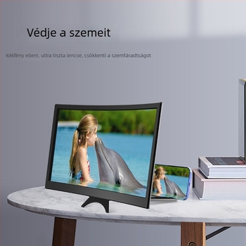Lazy Man telefon tartó görbült kijelzős, 2-3x nagyítás, anyag ABS + akril lencse, vákuumos rögzítés, kompatibil a legtöbb telefonhoz