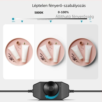 Árnyék nélküli fényképező lámpa termékfotózáshoz – LED, fényerő-szabályozható, modell Zc-Mb180ss