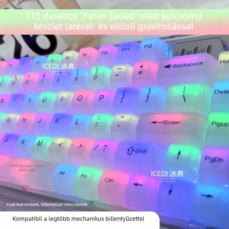 Icedi billentyűsapkák mechanikus billentyűzethez mágneses tengellyel, vezeték nélküli, vízálló, kereszttengely, több mint 98 billentyű