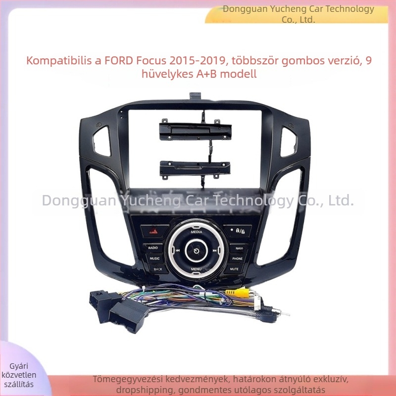 Ford Focus Android navigációs műszerfal keret, ABS+PC, kompatibilis a 2012–2019 modellékkel, tömeg 1 kg