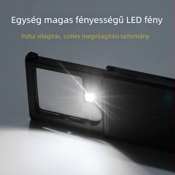 Sun fire kihúzható kézi olvasó nagyító LED világítással, 3x/6x nagyítás, idős korosztálynak, utazáshoz könnyen hordozható, modell 21015