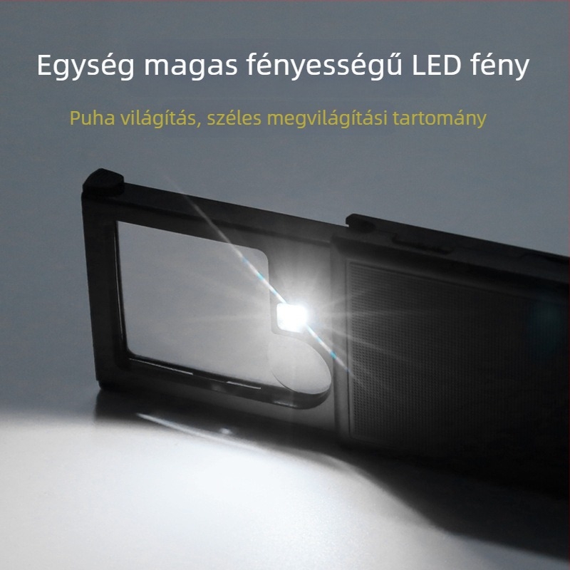Sun fire kihúzható kézi olvasó nagyító LED világítással, 3x/6x nagyítás, idős korosztálynak, utazáshoz könnyen hordozható, modell 21015
