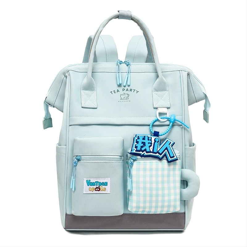 Női nylon hátizsák, kapacitás 20-35L, 14 hüvelykes laptophoz, légáteresztő, görbe vállpántok