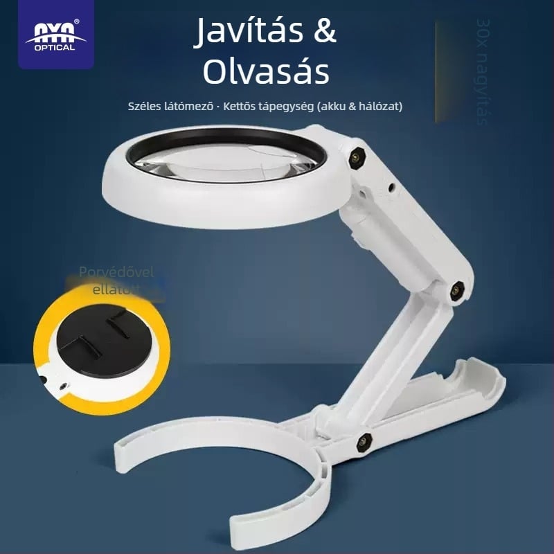 Elektronikai nagyító, 30× nagyítás, asztali és kézi használat, HD 1030X felbontású, alaplapok és chipek javításához