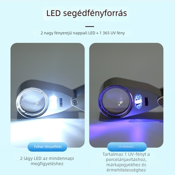 Sun Fire 40x Összecsukható nagyító K9 üveggel az ókori jade és érmék azonosítására