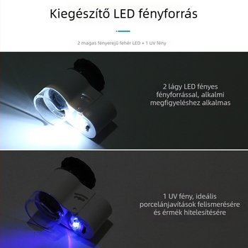 Sun Fire ékszer- és régiségek azonosítására szolgáló nagyító, 45x, telefonhoz rögzítve, modell 9882