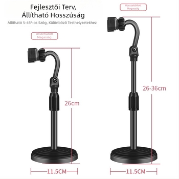 Teleszkópos asztali tartó telefonra és tabletre — univerzális, Modell: Support, Kód Sjzj20, rövid videókhoz