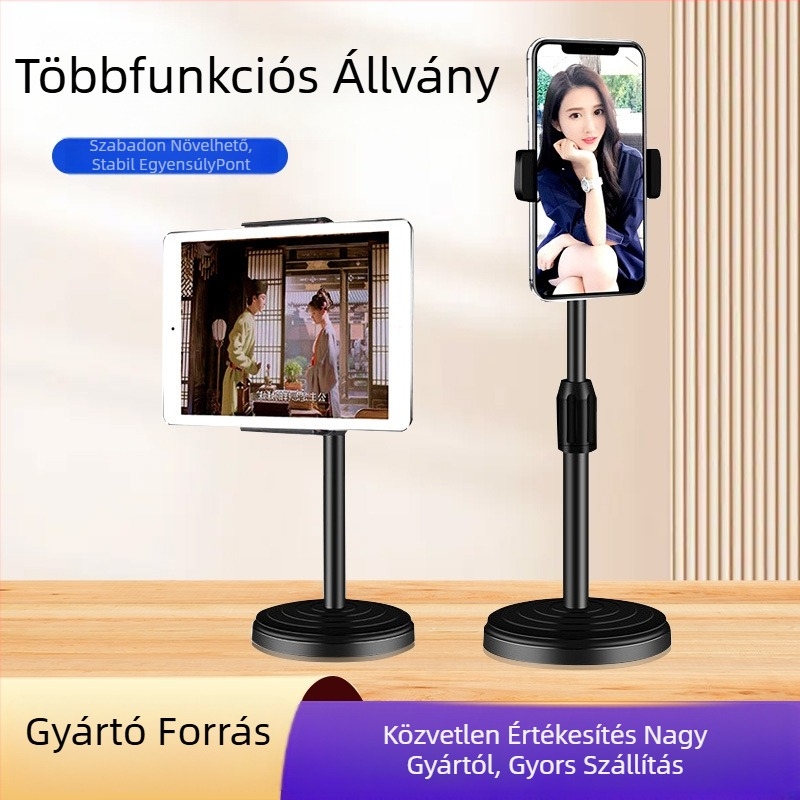 Teleszkópos asztali tartó telefonra és tabletre — univerzális, Modell: Support, Kód Sjzj20, rövid videókhoz