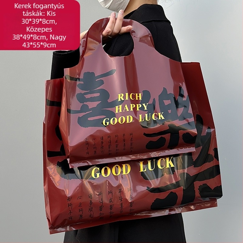 Hongshen PE kézi ruhatartó táska logónyomással, testreszabható, határokon át export-exkluzív ellátás, kézzel festett stílus