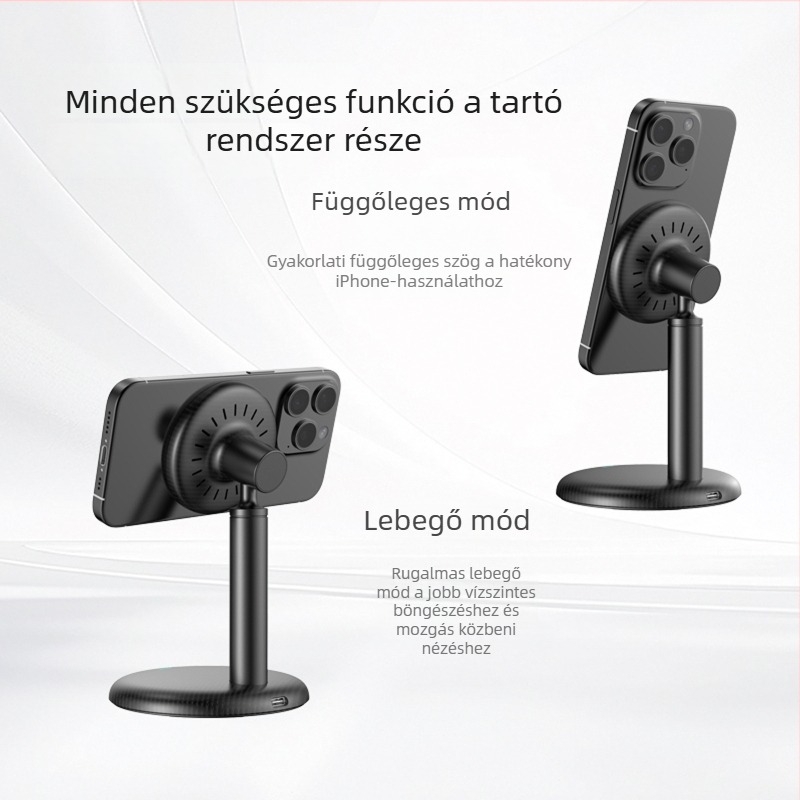 Asztali telefon-tartó mágneses vezeték nélküli töltéssel, PD 15W, 9V1.67A, modell KCV26