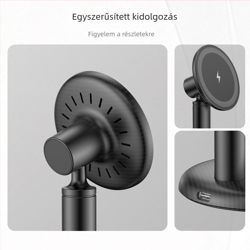 Asztali telefon-tartó mágneses vezeték nélküli töltéssel, PD 15W, 9V1.67A, modell KCV26
