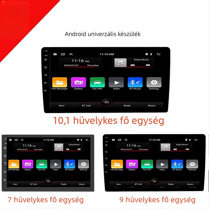 Android autóba szánt mindent-egyben GPS navigátor MP5, Bluetooth és hátsó kamera