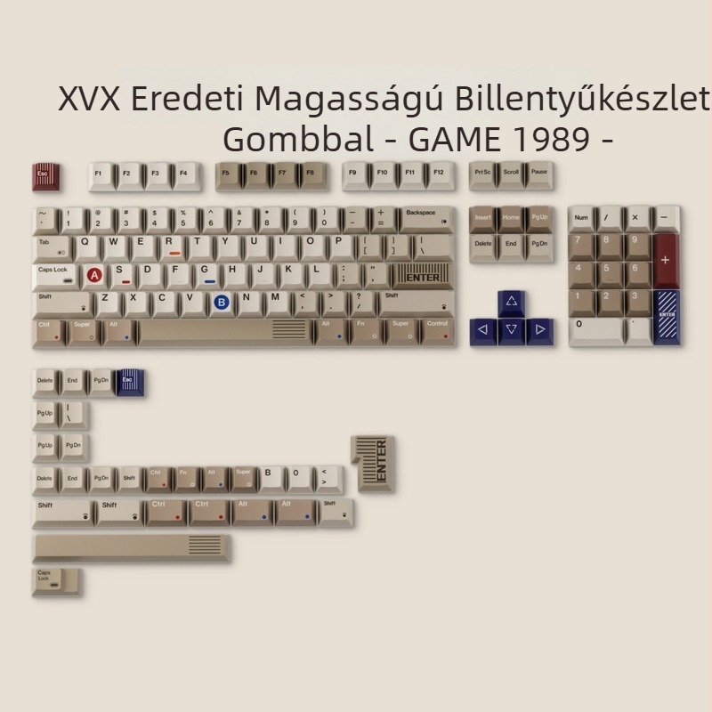 XVX 133 kulcsos PBT billentyűsapka készlet ötoldalas szublimációval, eredeti magasságú, Cross-axis mechanikus billentyűzethez