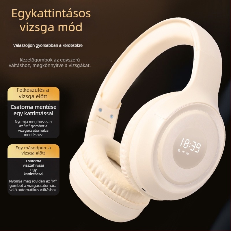 POERDON Bluetooth fejhallgató egyetemi angol nyelvvizsgákhoz (2, 4 és 6) - dedikált hallgatáshoz, hosszú üzemidő, Bluetooth 5.4, sztereó, alacsony késleltetés